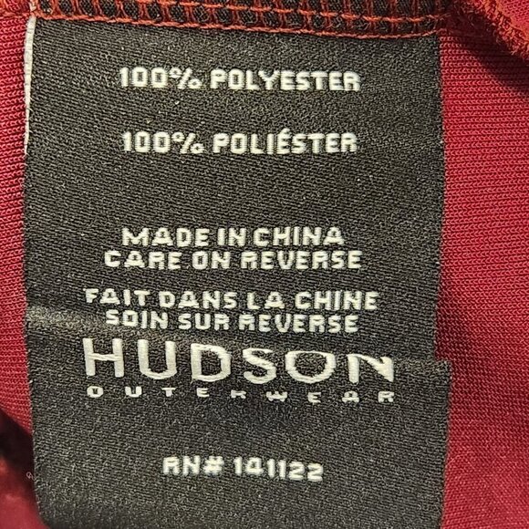 HUDSON Outerwear Men's Track Jacket Red Full Zip Collar - Size L - Picture 9 of 10